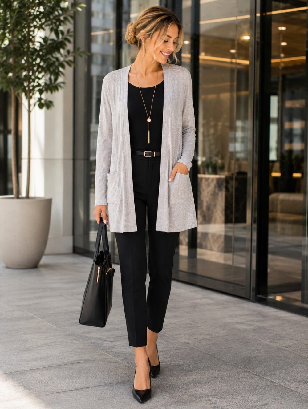 Anthropologie- Donni Ribbed Open Front Lightweight Cotton Blend Duster/Cardigan